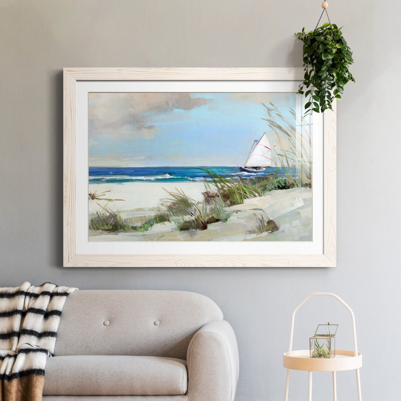 Brise de midi - Peinture encadrée, Cadre blanc, H 31 po x l 44 po x P 1 po