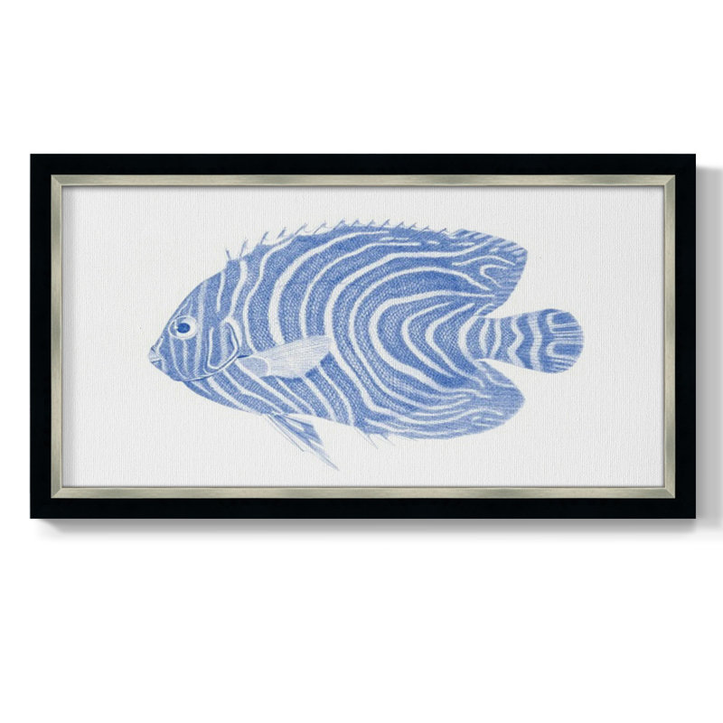 Blue & White Tropical Fish II " Blue And White Tropical Fish II ", 21" H x 37" W x 1" D