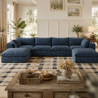 Cloud Sofa,Corduroy Fabric,Deep Seat Couches,Double-layer design,Removable  Cushion