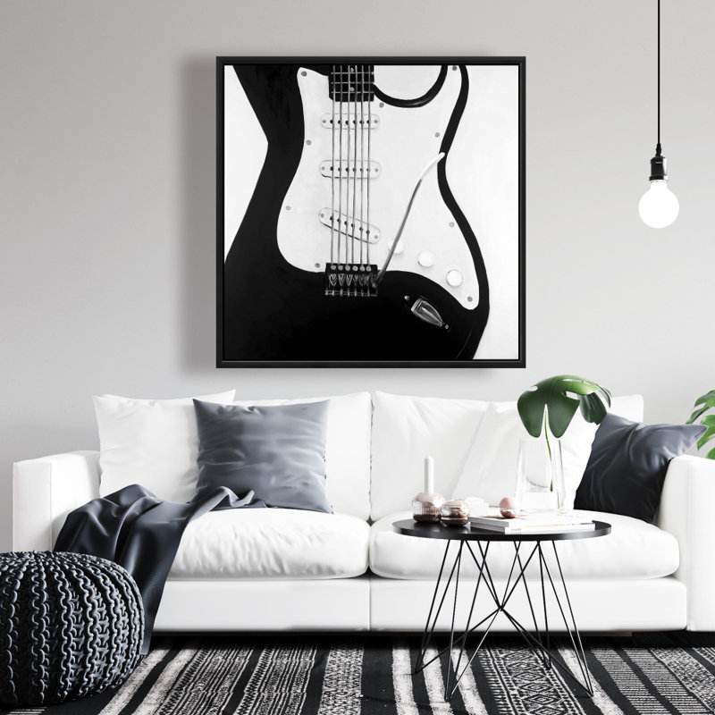 "Guitare électrique noire" sur toile