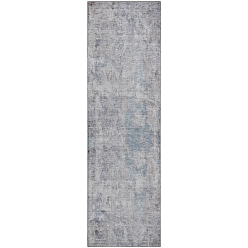 Premium Machine Washable Mayfield AMF2310 Abstract Rug, 2'3" x 7'6" Runner, Taupe