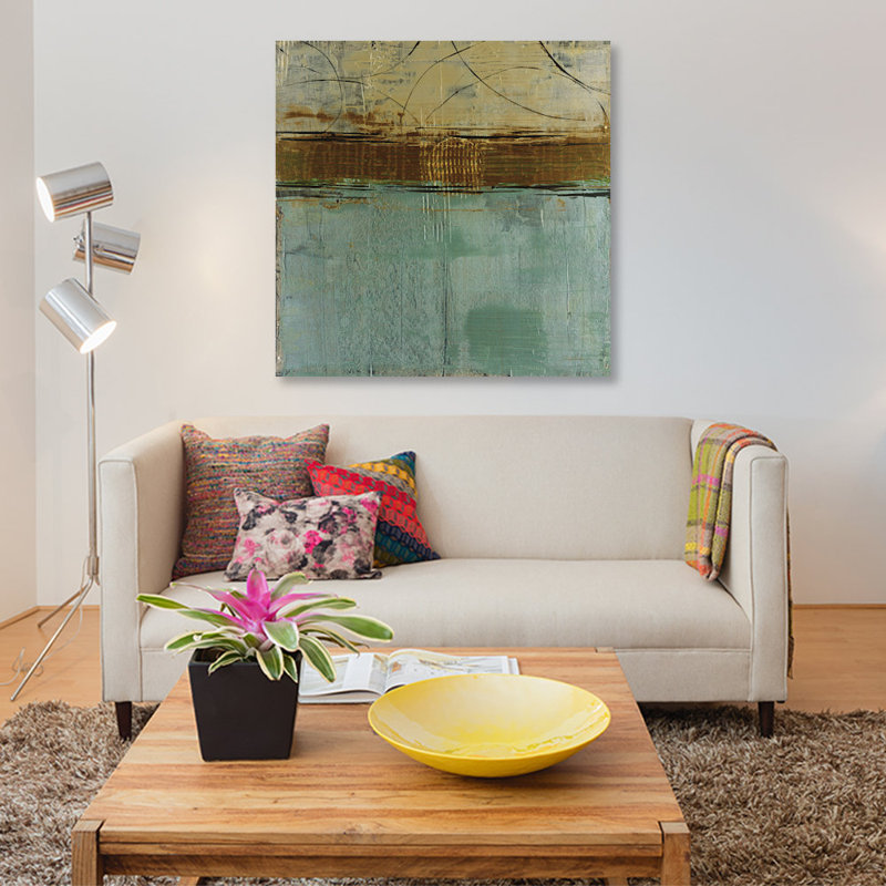 « cool blue canyon », impression sur toile, H 12 po x l 12 po x P 0,75 po, Pas de tapis, Toile tendue