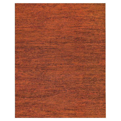 Hidden Path Striped Area Rug in Black/Orange