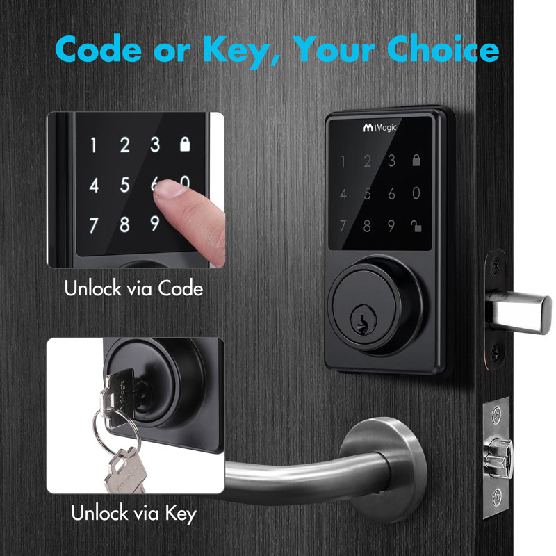 Touch Screen Deadbolt, Keyless Entry Deadbolt Lock, Electronic Keypad Door Lock, 50 User Codes