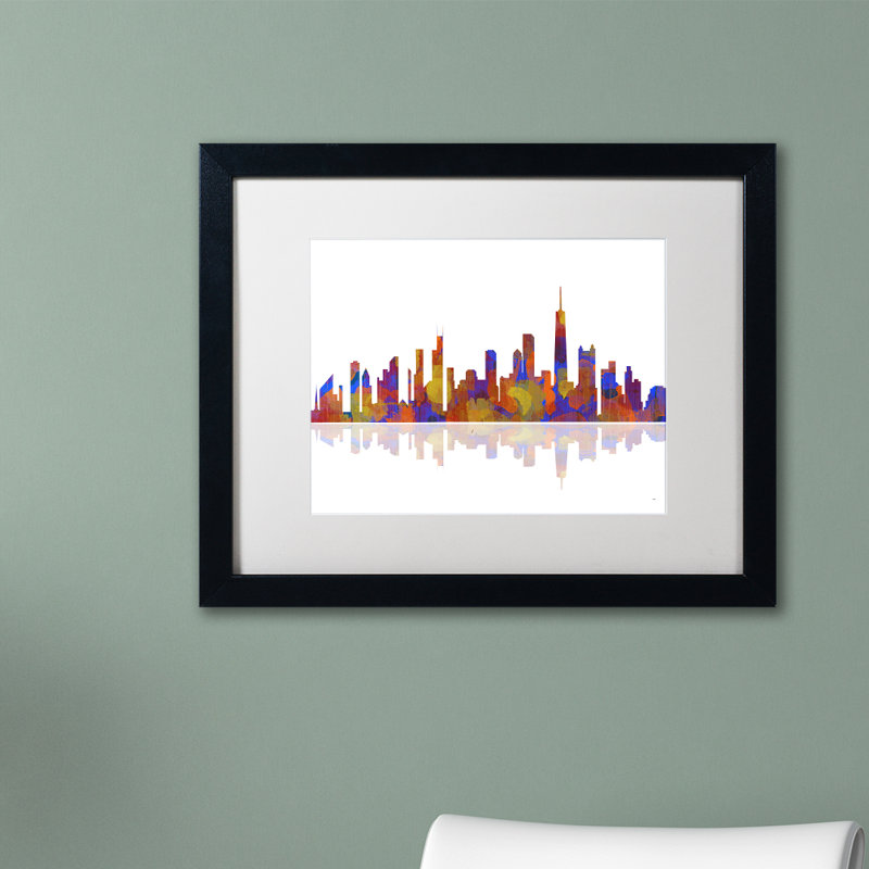 « chicago illinois horizon iv » par marlene watson, impression encadrée, H 11 po x l 14 po x P 0,5 po