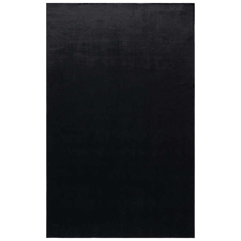 Tapis de couleur unie en fourrure de lapin Devaris, Tapis de couloir 2 pi 3 po x 8 pi