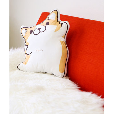  Dancing Corgi Cotton Throw Pillow