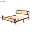 Très grand lit en bois de pin avec tête de lit élégante et couleur noyer, structure stable en pin, finition pour une chambre à coucher moderne-251823682