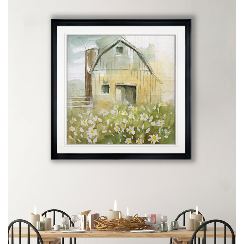 Daisy Barn - reproduction d'art, H 30,5 po x l 30,5 po x P 1,5 po, Cadre plastique noir