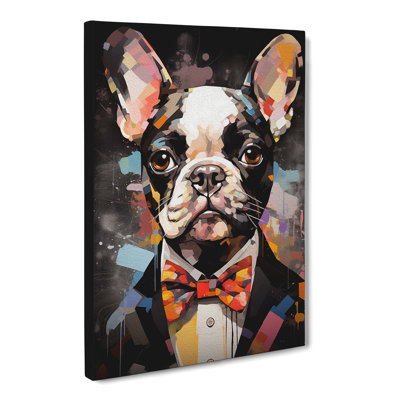 French Bulldog Dadaism Art - Wrapped Canvas