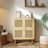 4-Doors Rattan Mesh Storage Cabinet-1211718796