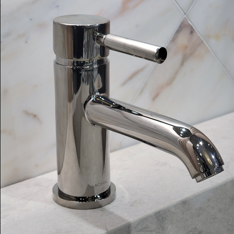 Cigno Single Hole Bathroom Faucet with Drain Assembly, Polished Chrome
