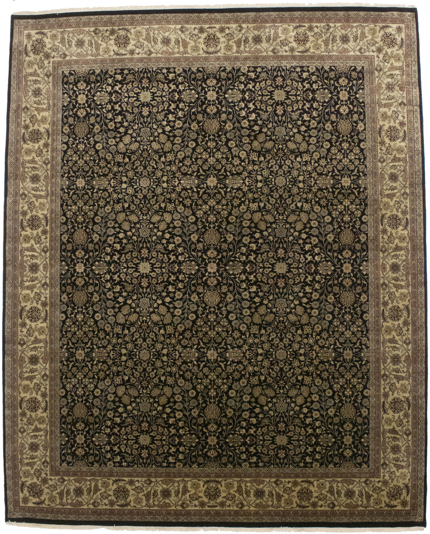 ADMINRUGS Handmade HandKnotted Wool Black Rug Wayfair