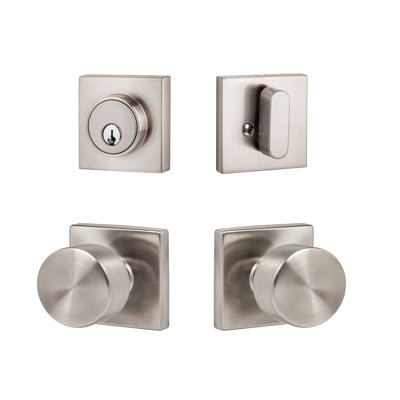 Bergen Square Passage Knobset with Modern Deadbolt