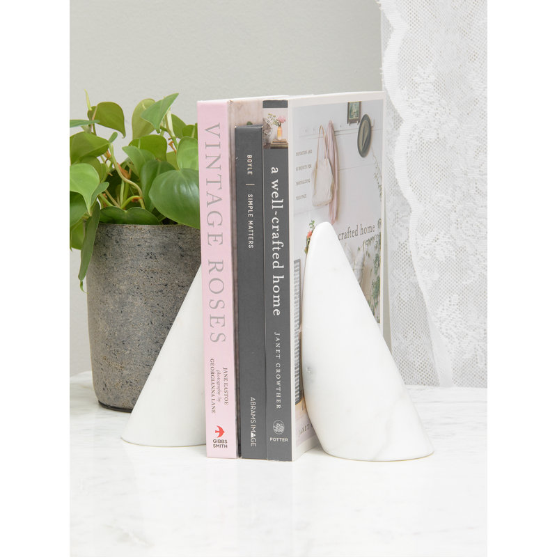 Marble Bookends, White