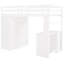 Lit mezzanine simple avec bureau et tiroirs - Blanc. Fabrication pour la longévité. Maximisez votre espace. Garde-robe en bois de pin massif H 65 po x L 78,3 po x L 44 po. Options de rangement.