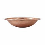 Rolled Copper Oval Drop-In Bathroom Sink