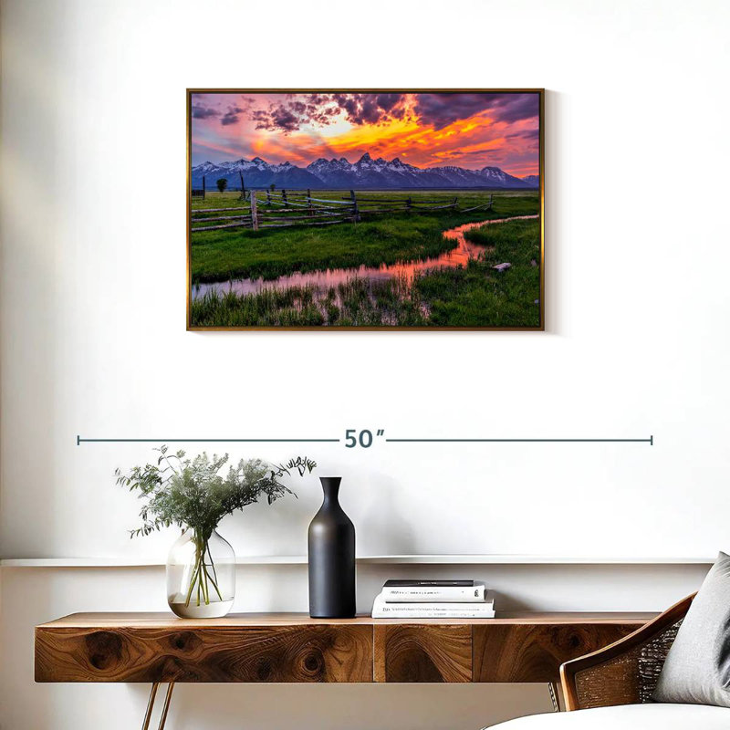 Éclat de Grand Teton, Cadre flottant doré, 31 po x 21 po