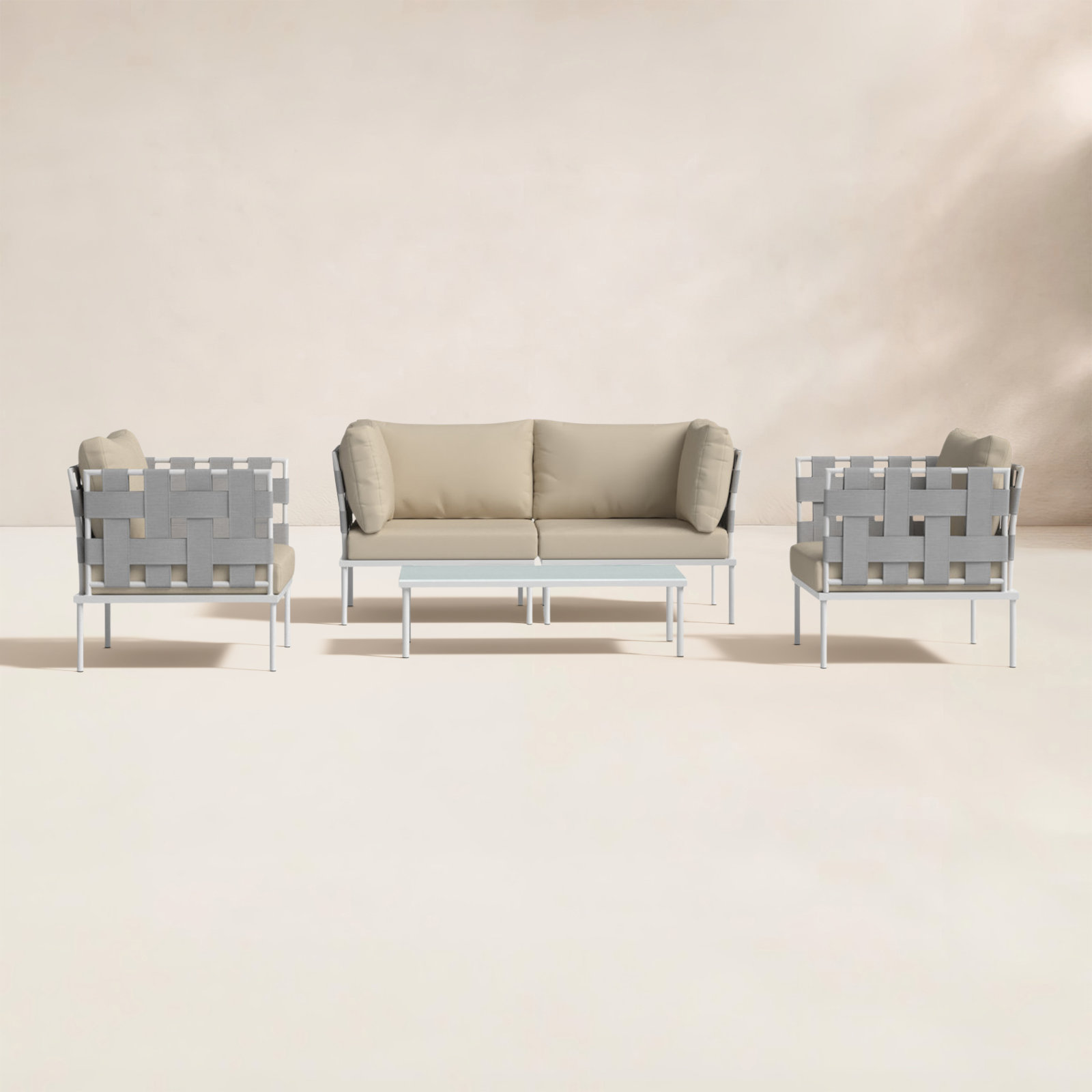 Harmony 4-Person Patio Seating Group, Beige