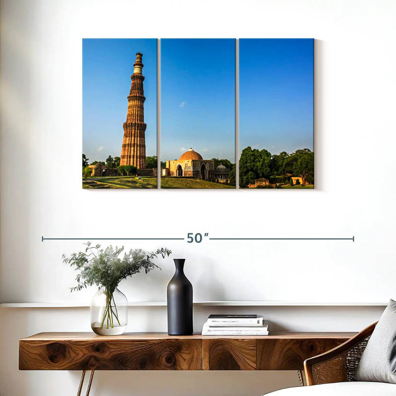 Qutub Minar Tower, 24" H x 38" W