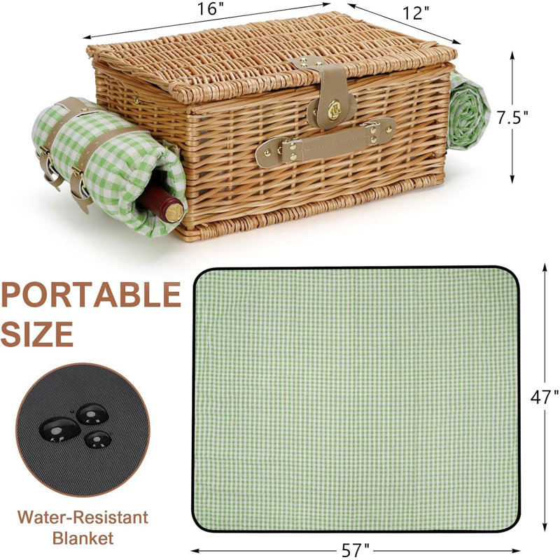Panier de pique-nique isolé pour 4 personnes