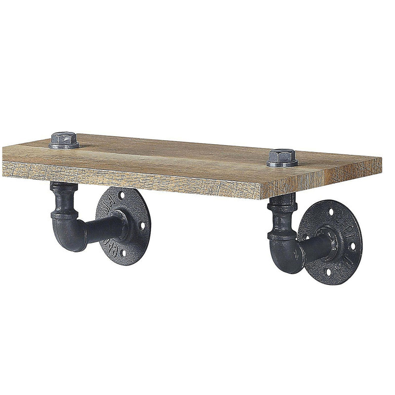 Oak and Beach Black Rectangular Wall Rack