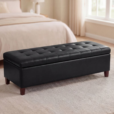 Loggins Faux Leather Upholstered Storage Bench