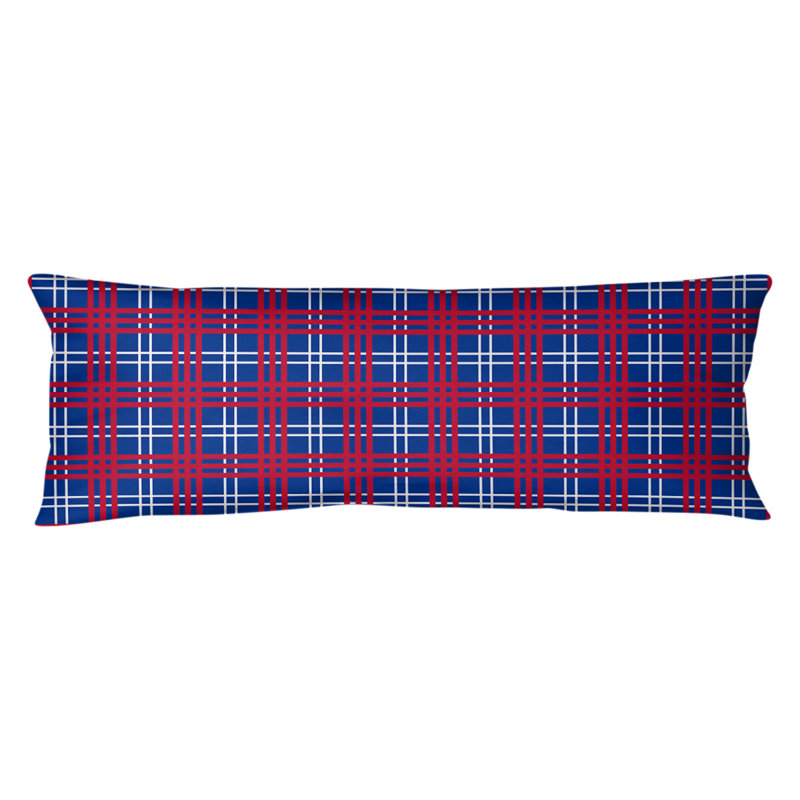 Polyester Medium Pillow, Blue/White/Red, Plush Fleece