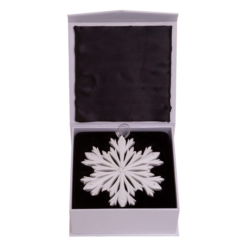 Ornement élégant en forme de flocon de neige avec éléments Swarovski