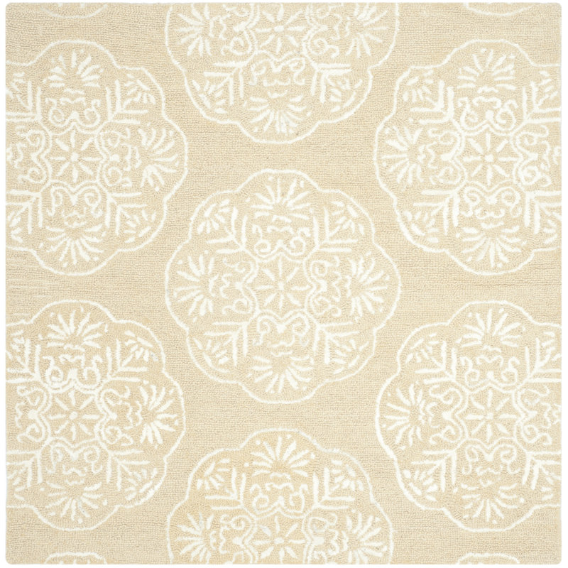 Tapis floral en laine touffeté à la main Bella, Carré 6'