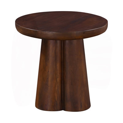 20 po Table d'appoint / de table ronde à piédestal rond en bois massif