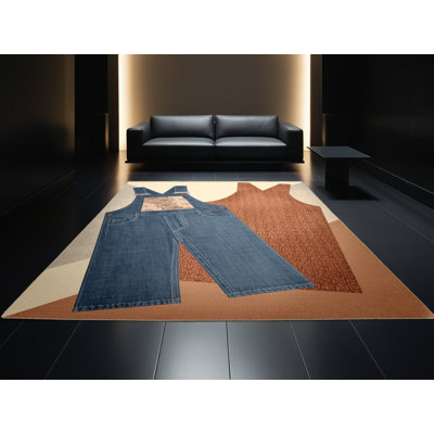 Tapis marocain décontracté et lavable à la machine Benson