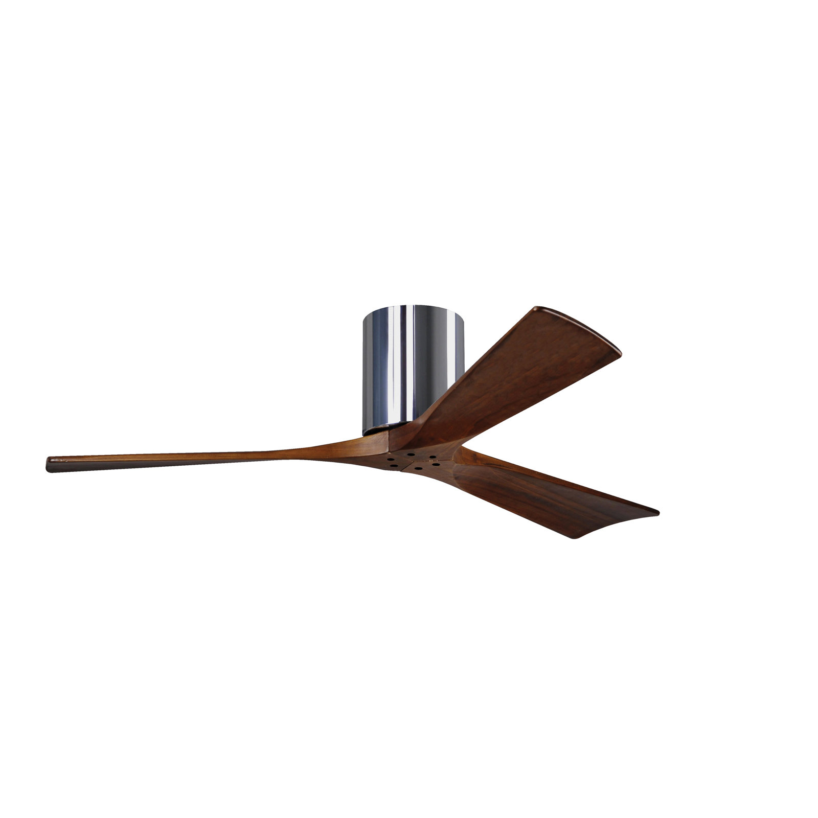 Olivier 3 Blade Ceiling Fan, Polished Chrome, Walnut Tone, 52"