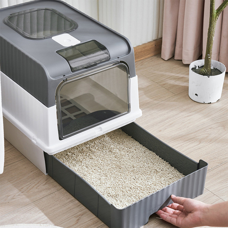 Clairan Plastic Enclosed Litter Box with Scoop