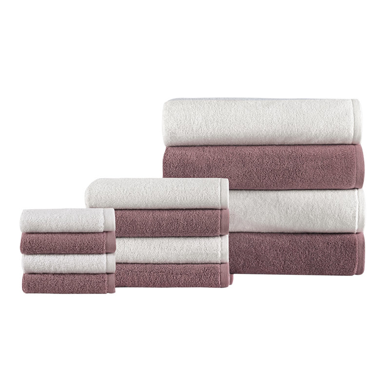 Harnish Plush Mulit-Size Set, Mauve/White