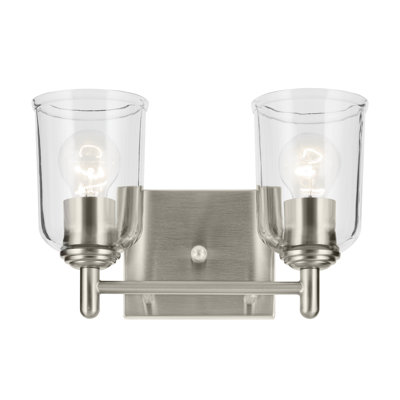 12.5" 2-Light Vanity Light with Clear Glass