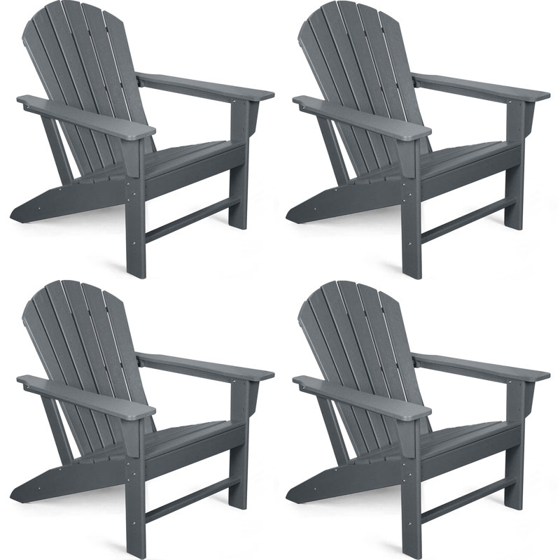 4 chaises Adirondack résistantes aux intempéries, gris