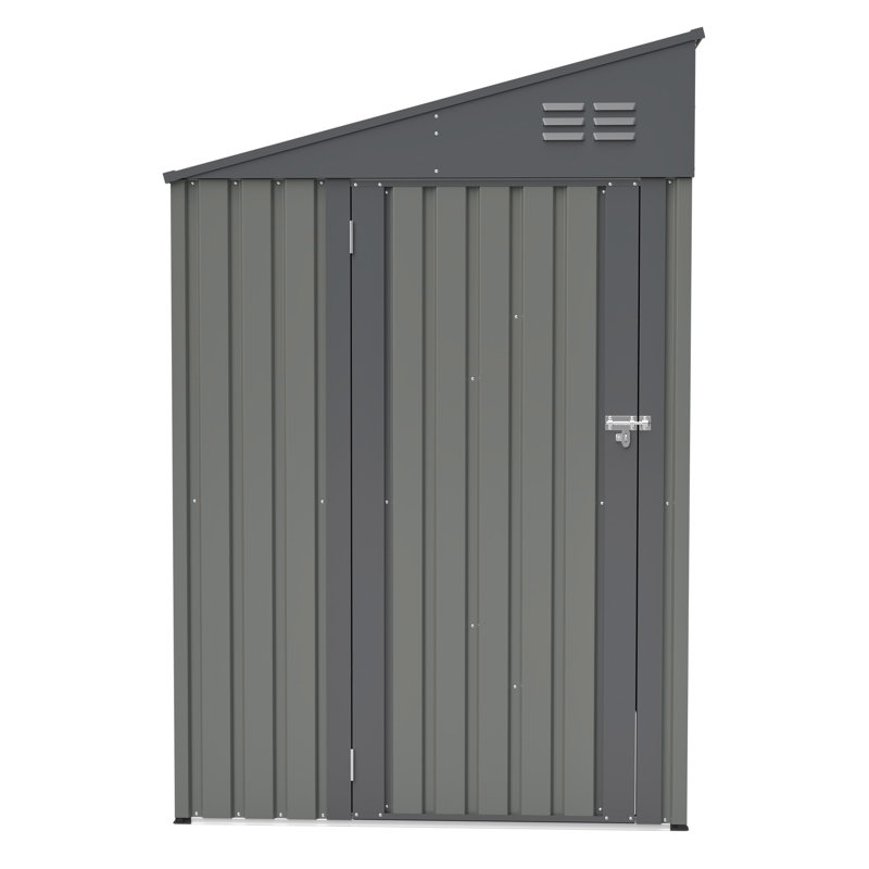 4x7 Foot Lean-To Shed in Olive grey