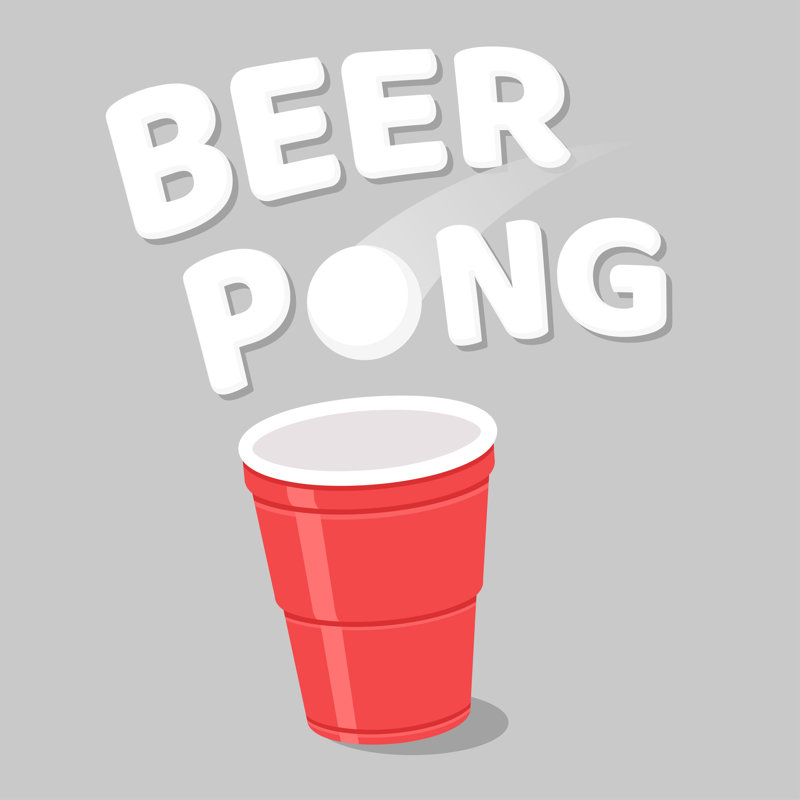 «Beer Pong Illustration», impression sur toile tendue, H 12 po x l 12 po