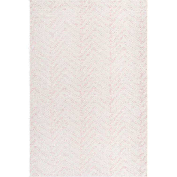 Roseanne Transitional Striped Performance Pink/Gray Rug