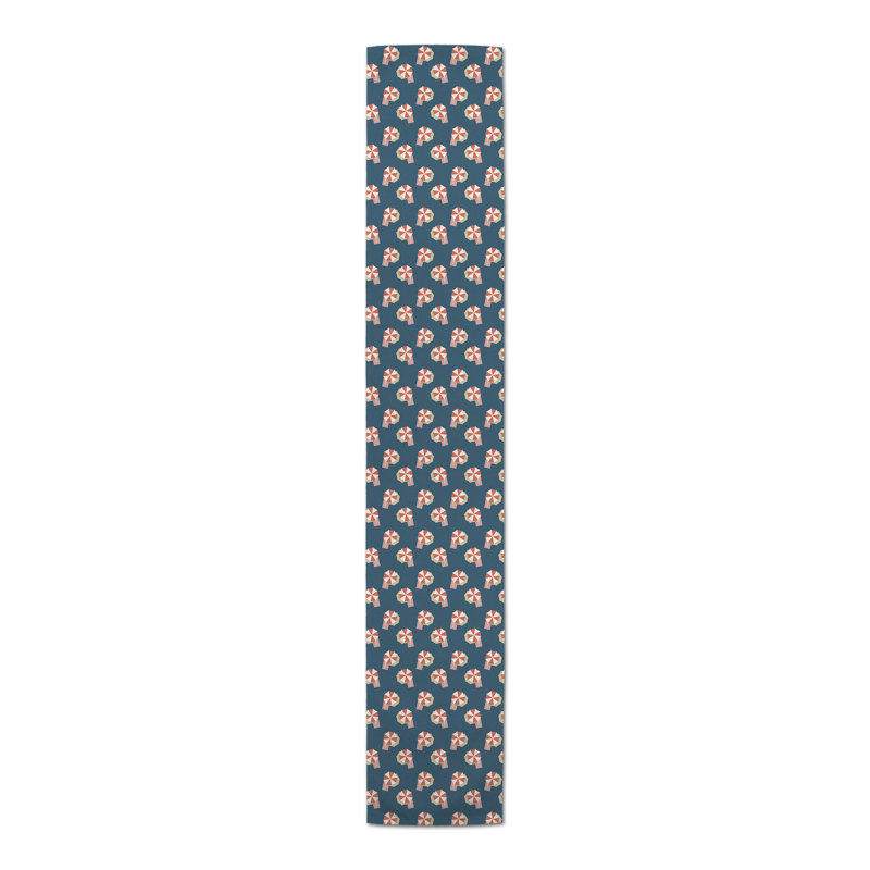 Rectangular Table Runner, 72" x 16", Navy Blue/Red