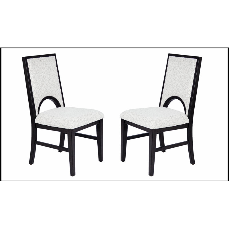 Chaises de salle à manger en tissu à texture douce et douillette avec siège rembourré et dossier arqué unique