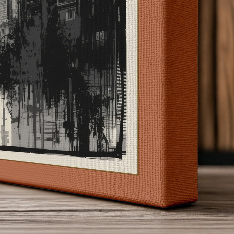 Metropolitan Heights Industrial - Wrapped Canvas, 18x12 - 45.7 x 30.5 cm, Terracotta Border