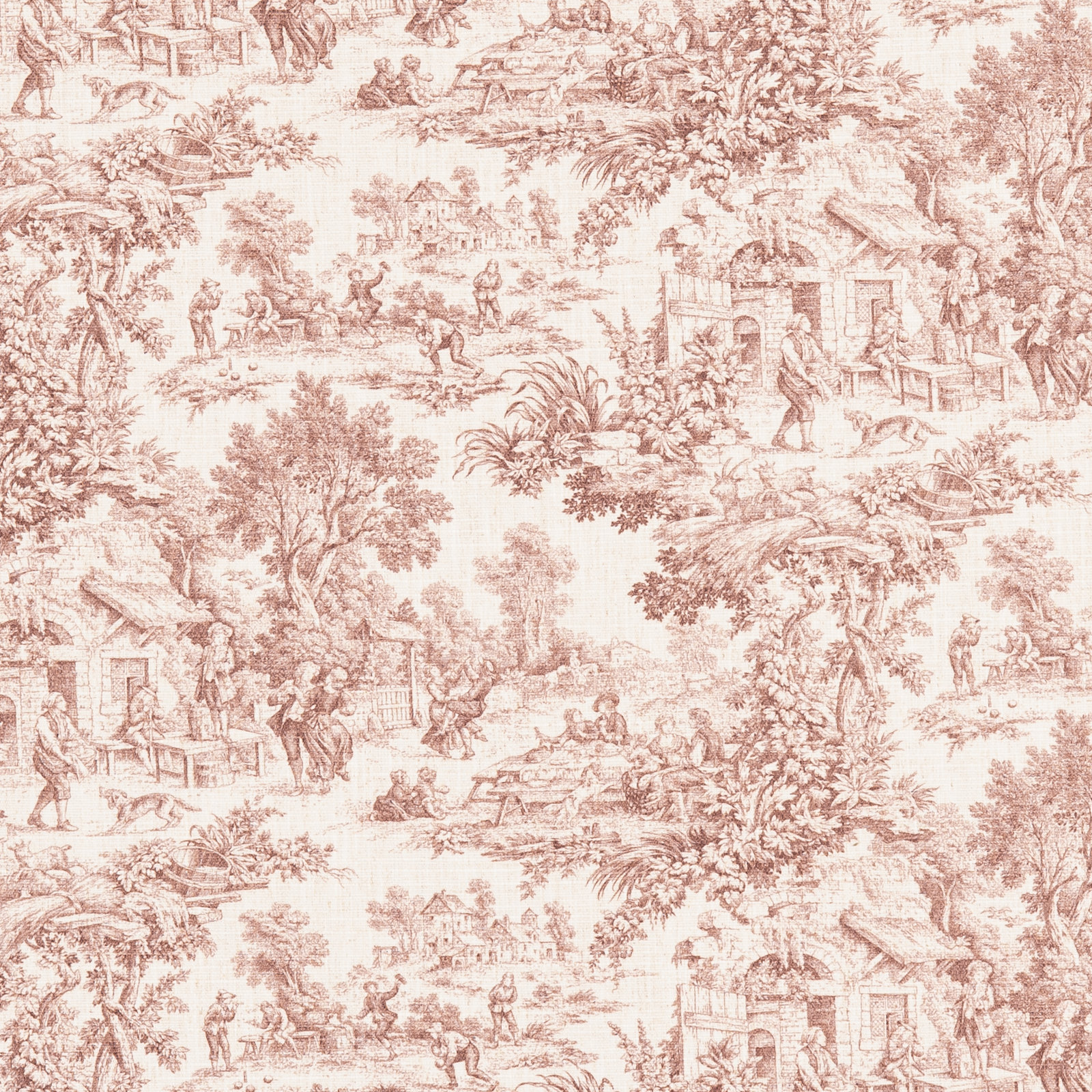 Toile Christmas Tree Skirt, Burgundy, 36"