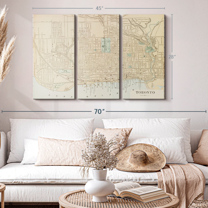 " Map Of Toronto ", 28" H x 45" W x 1.25" D