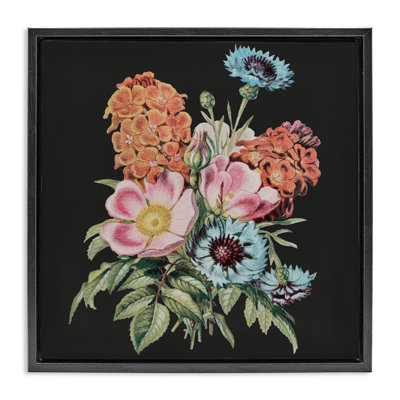Vintage Bouquet Study over Black Floating Frame, design by Dan Meneely