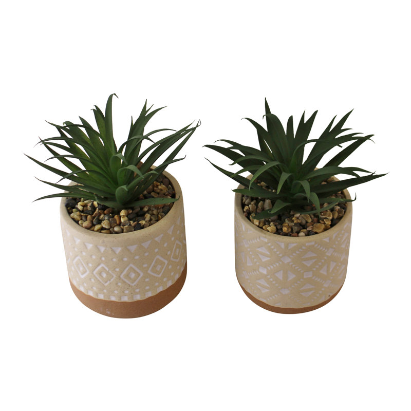 18cm Faux Succulent Plant in Ceramic Pot