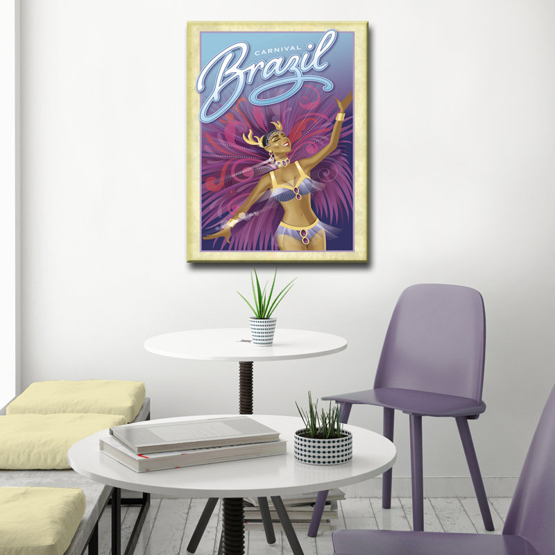 Carnaval - Brésil - publicité sur toile, H 20 po x l 16 po x P 1,5 po