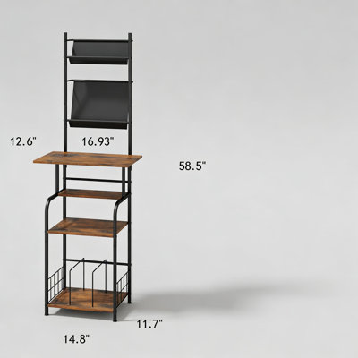 Console pour tourne-disque à 6 niveaux avec rangement en vinyle - console avec pieds réglables, armoire en métal et en bois pour le salon et les appartements