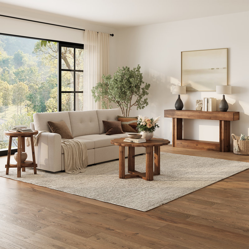 table basse en bois massif, Marron clair